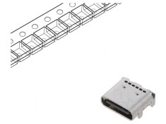 Soclu USB C PCB SMT 90&deg; USB 3.1