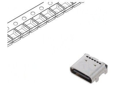 Soclu USB C PCB SMT 90&amp;deg; USB 3.1 foto