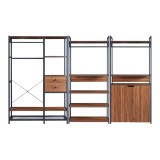 Set 3 suporturi haine Larem 1 cu 2 sertare 7 rafturi si 1 dulap [en.casa] HausGarden Leisure, [en.casa]