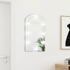 Oglinda cu lumini LED, arcada, 70x40 cm, sticla GartenMobel Dekor