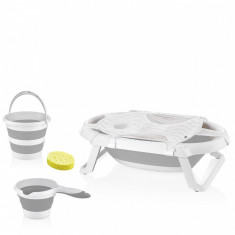 Set de baie cu 5 piese si cadita pliabila Babyjem (Culoare: Gri)