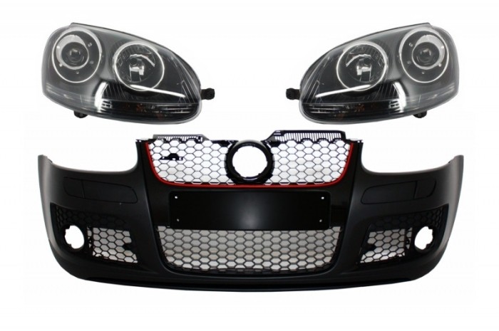 Bara Fata cu Faruri Negre VW Golf 5 V Mk5 (2003-2007) Jetta (2005-2010) GTI Design Performance AutoTuning