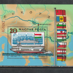 Ungaria 1981 - A 125-a Aniversare a Comisiei Europene a Dunarii S/S 1v MNH