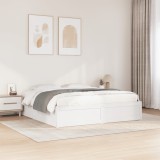 VidaXL Cadru de pat fără saltea, alb, 180x200 cm, lemn masiv pin