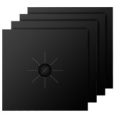 Set 4 foli de protectie pentru aragaz si plita, din teflon, reutilizabile, Negru, 27 x 27 cm