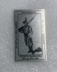 Insigna expozi?ia numismatica Birlad 9 mai 1987 foto