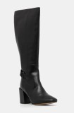Barbour ghete de piele Saskia femei, culoarea negru, cu toc drept, LFO0734BK31