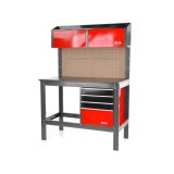 Cumpara ieftin Banc de scule cu 4 sertare HECHT 2091, din metal, 120 x 58 x 174 cm, capacitate maxima de incarcare 450 kg