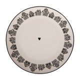 Cumpara ieftin Farfurie Casuta Turta Dulce portelan bej negru &Oslash; 20x2 cm