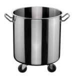 Cos gunoi inox 50L cu roti, pubela metalica detasabila 40cm, ideal Horeca