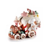Trenulet decor Craciun polirasina multicolora II 14x8x12.5 cm