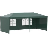 Pavilion pentru gradina/comercial, cadru otel, 4 pereti, pliabil, verde, 5.85x2.95x2.55 m, ART