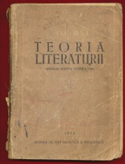 Notiuni de teoria literaturii, Manual pentru clasa a VIII-a 1958 - incomplet