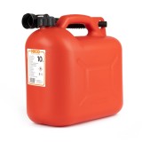 Canistra din plastic 10L Borg Hico pentru depozitarea benzinei, motorinei si uleiurilor, cu palnie pentru alimentare, produs polonez