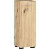 Dulap de baie tip baza, cu usa reversibila si raft interior, PAL 16 mm, 30x30x85 cm, stejar artisan Household NewTrend