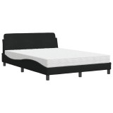 Cumpara ieftin Pat cu saltea, Dover, negru, 140x200 cm, textil