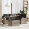 VidaXL Set de canapele pentru grădină 5 pcs Gri Rattan poli
