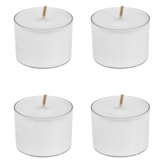Lum&acirc;nări Pastilă, Model Ocean, Set 4 Bucăți, Culoare Alb, Timp Ardere 6 Ore