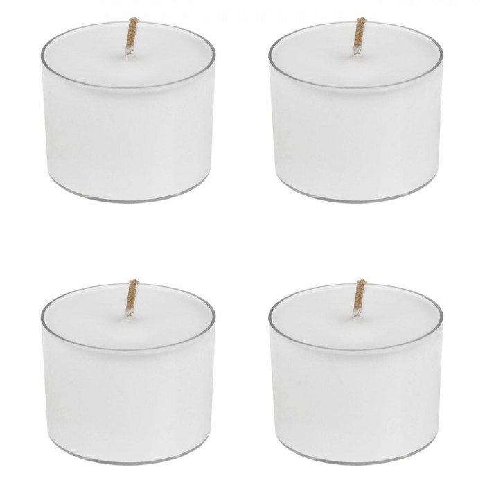 Lum&acirc;nări Pastilă, Model Ocean, Set 4 Bucăți, Culoare Alb, Timp Ardere 6 Ore