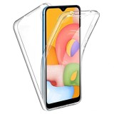 Husa 360 (fata+spate) silicon transparent pentru Samsung A01