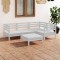 Gossi set mobilier de gradina, 5 piese, alb, lemn masiv de pin