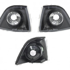 Set Lampa semnalizare fata Bmw Seria 3 E36 Sedan/COMPACT/Combi 12.1990-03.2000 BestAutoVest partea dreapta+stanga 200719JE, negru-transparent , tunin