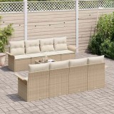 vidaXL Set de canapele pentru grădină cu pernă 9 pcs Bej și crem