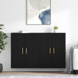 vidaXL Cabinet suspendat 2 pcs Stejar Negru 69,5 x 34 x 90 cm 3415595