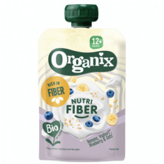 Piure bio din banana, iaurt, afine si ovaz Nutri Fiber, 12 luni+, 100 g, Organix