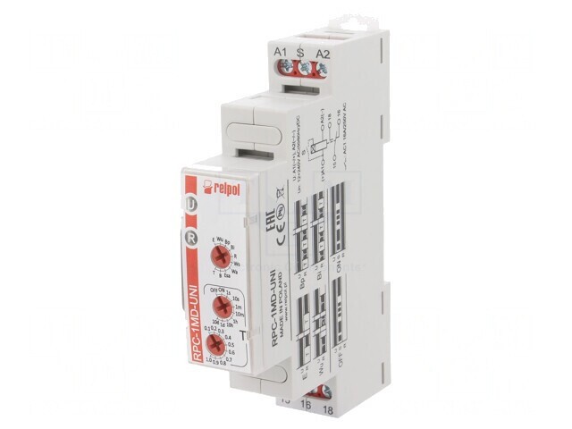 Timer SPDT 12-240VAC 0,1s-10zile 16A