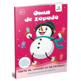 Omul de zapada, Carte de colorat cu abtibilduri, Activitatile mele de Craciun