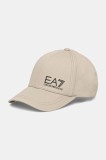 EA7 Emporio Armani șapcă de baseball din bumbac culoarea bej, cu imprimeu, AF11989.7X000005