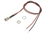 Lampă LED roșie concavă 5V &Oslash;6mm BIVAR cu cabluri MPR
