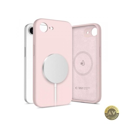 Husa MagSafe pentru Apple iPhone 16e Tech-Protect Liquid Silicone Roz foto