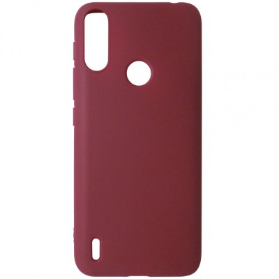 Husa silicon TPU mat rosu visiniu pentru Motorola Moto E7 Power foto