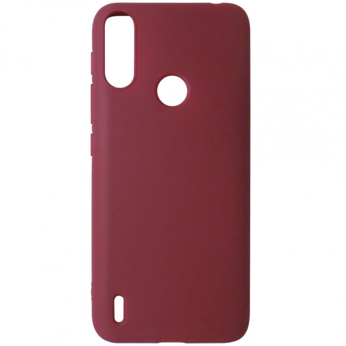 Husa silicon TPU mat rosu visiniu pentru Motorola Moto E7 Power
