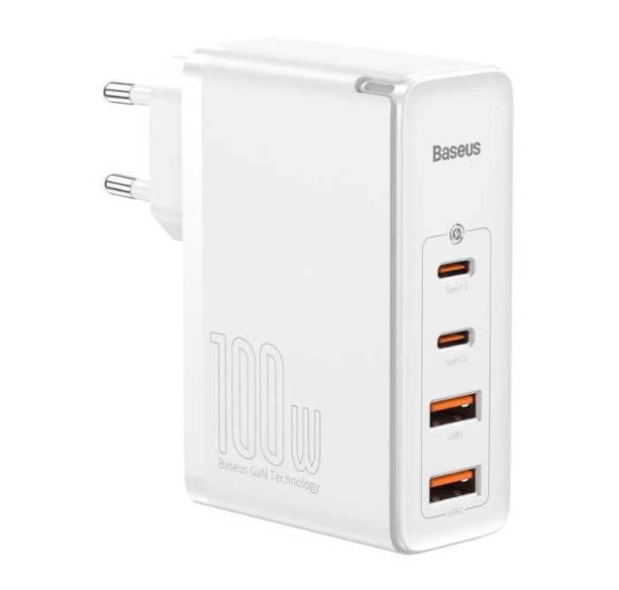 INCARCATOR retea Baseus GaN2 Pro, Quick Charge 100W, 2 x USB, 2 x USB Type-C, alb &quot;CCGAN2P-L02&quot; (timbru verde 0.18 lei) - 6953156204690