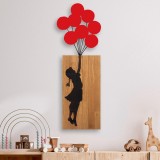 Cumpara ieftin Accesoriu decorativ de perete din lemn si metal Ma-368 Nuc 70x62 cm
