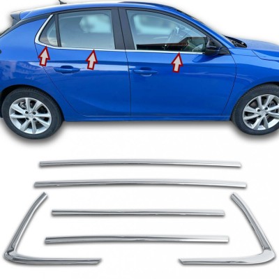 Set de 6 chedere cromate geamuri/usi pentru Opel Corsa F din 2019 foto