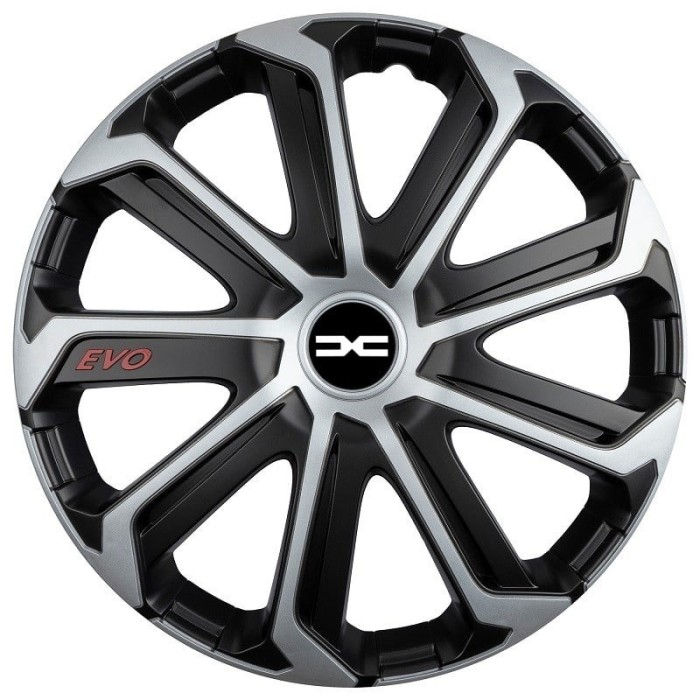 Set 4 Capace Roti Evo Gri-Negru R15, pentru Dacia Nou