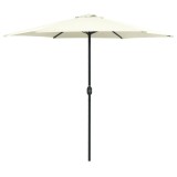VidaXL Umbrelă de soare grădină st&acirc;lp aluminiu alb nisipiu 270x246 cm