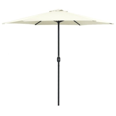 vidaXL Umbrelă de soare grădină st&amp;acirc;lp aluminiu alb nisipiu 270x246 cm 47345 foto