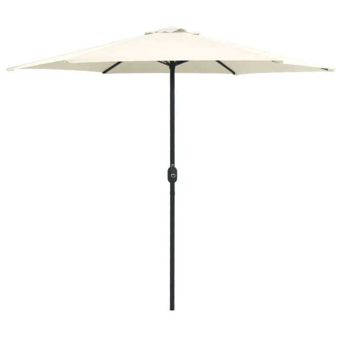 vidaXL Umbrelă de soare grădină st&acirc;lp aluminiu alb nisipiu 270x246 cm 47345