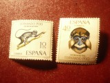 Serie mica Fernando Poo colonie spaniola 1966 Maimute , 2 valori ( din 3 val.), Nestampilat