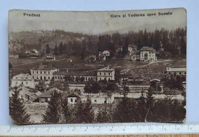 Predeal &amp;ndash; Gara și vederea spre Susaiu, 1929, Edit. Ioan I. Butoiu, circulată foto
