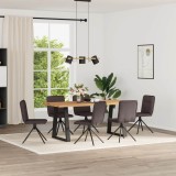 VidaXL Scaune de bucătărie, 6 buc., maro &icirc;nchis, material textil