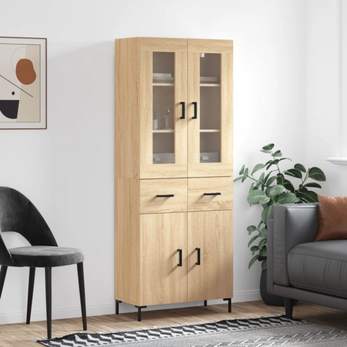 vidaXL Dulap &icirc;nalt, stejar sonoma, 69,5x34x180 cm, lemn compozit