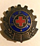 MEDICINA INSIGNA FGPAS FII GATA PT APARAREA SANITARA DIN ARGINT NEMARCAT TURNATA, Romania de la 1950