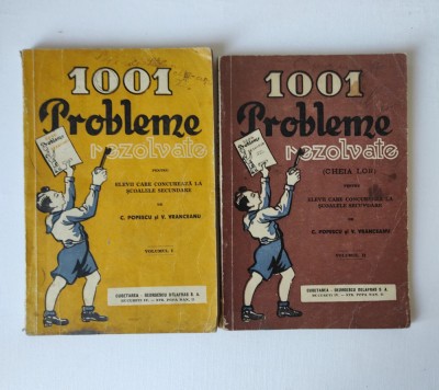 Lot 2 cărți vechi probleme matematică, 1944 foto