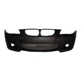 Set bara fata BMW Seria 5 (E60/E61), 2007-06.2010, cu gauri spalator si 4 senzori parcare; grunduit, de vopsit; type M5; cu grile inferioare; cu 4 ga